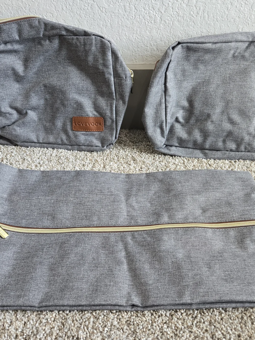 Loveook-Grey Canvas Travel Backpack with Brown Accents